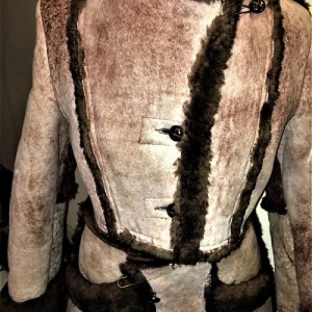 Shearling Fur Coat & Wrap Kilt/Skirt 1 of kind